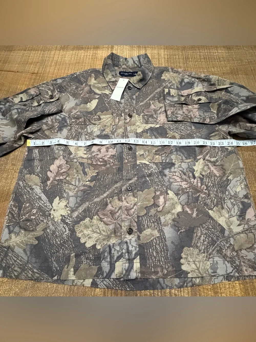 🆕 Abercrombie & Fitch Brown Camo Button-Up Shirt Jacket